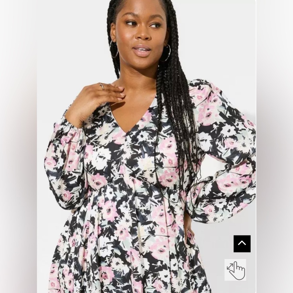 NWT Torrid  Mini Bubble Charmeuse Floral Babydoll Dress 2x 3x